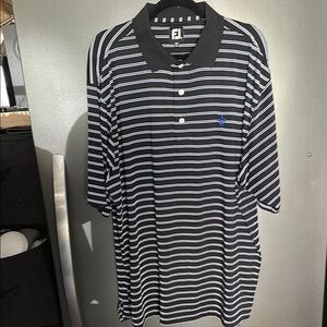 FootJoy Men's Polo with Black and White Stripes